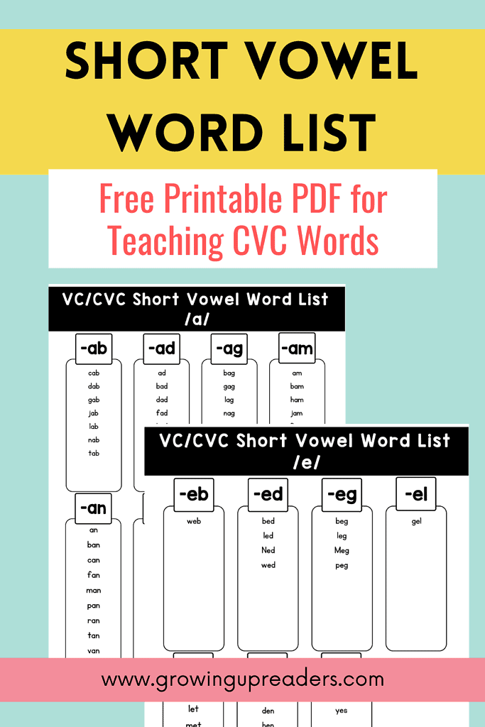 Free CVCE Word List PDF for Words with Long Vowels