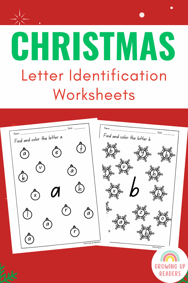 Free Christmas Letter Identification Worksheets