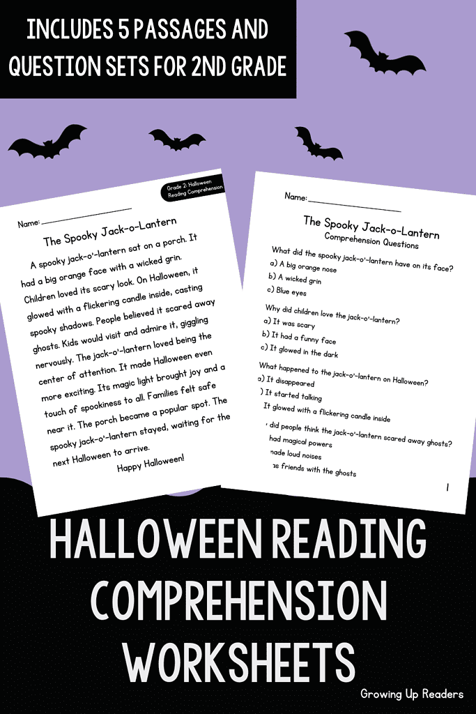 halloween reading comprehension worksheets